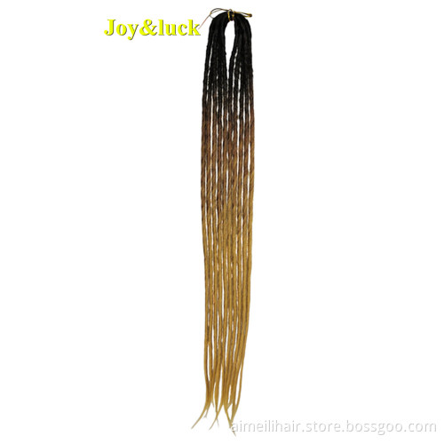 Wholesale Price Wig Handmade Folded Dreadlocks Crochet Braids Hair Extension Double Ends One Root Ombre Color Long Synthetic Wig